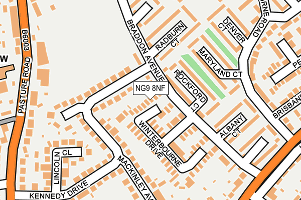 NG9 8NF map - OS OpenMap – Local (Ordnance Survey)