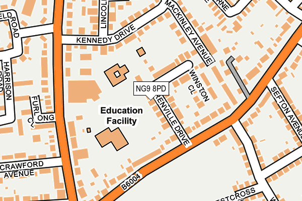NG9 8PD map - OS OpenMap – Local (Ordnance Survey)