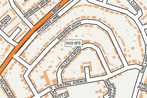 NG9 8PS map - OS OpenMap – Local (Ordnance Survey)