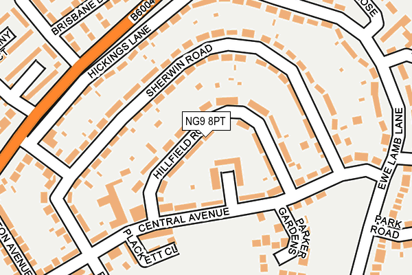 NG9 8PT map - OS OpenMap – Local (Ordnance Survey)