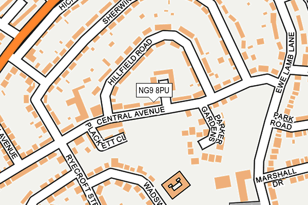 NG9 8PU map - OS OpenMap – Local (Ordnance Survey)
