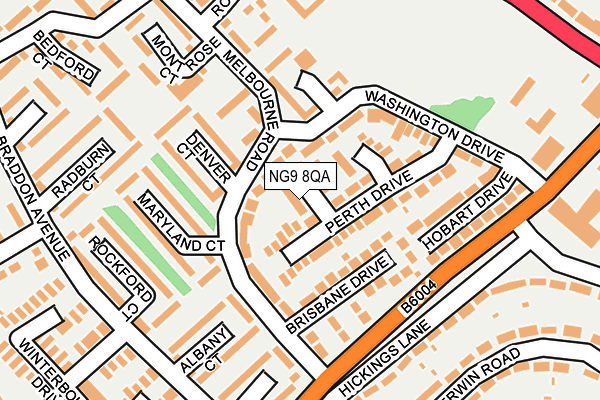 NG9 8QA map - OS OpenMap – Local (Ordnance Survey)