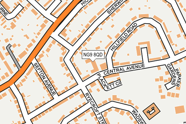 NG9 8QD map - OS OpenMap – Local (Ordnance Survey)