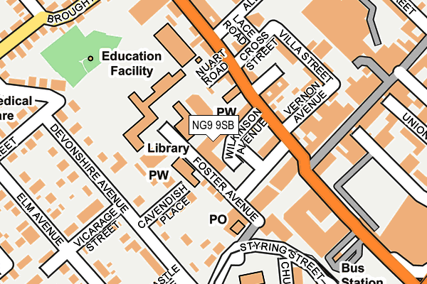 NG9 9SB map - OS OpenMap – Local (Ordnance Survey)