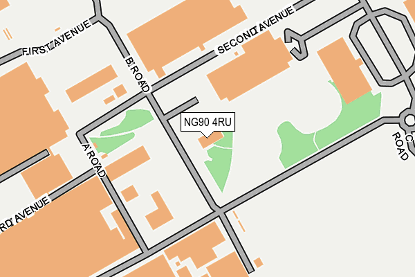 NG90 4RU map - OS OpenMap – Local (Ordnance Survey)
