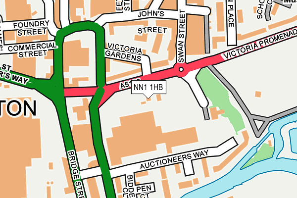 NN1 1HB map - OS OpenMap – Local (Ordnance Survey)