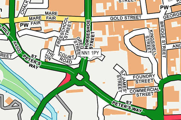 NN1 1PY map - OS OpenMap – Local (Ordnance Survey)