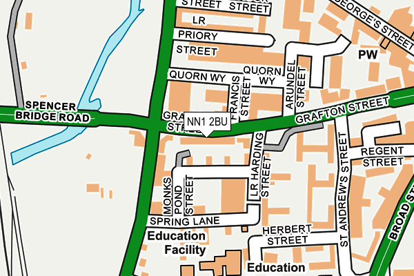 NN1 2BU map - OS OpenMap – Local (Ordnance Survey)