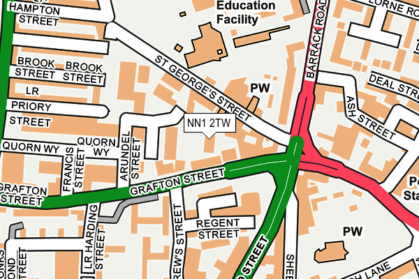 NN1 2TW map - OS OpenMap – Local (Ordnance Survey)