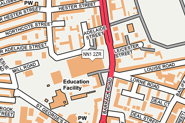 NN1 2ZR map - OS OpenMap – Local (Ordnance Survey)