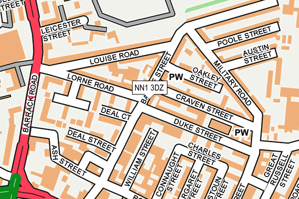 NN1 3DZ map - OS OpenMap – Local (Ordnance Survey)