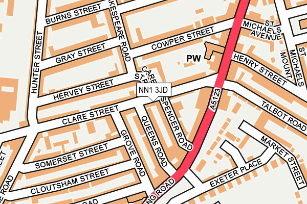 NN1 3JD map - OS OpenMap – Local (Ordnance Survey)