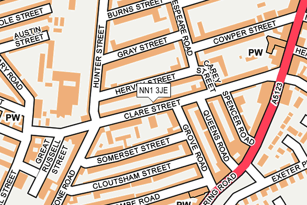 NN1 3JE map - OS OpenMap – Local (Ordnance Survey)