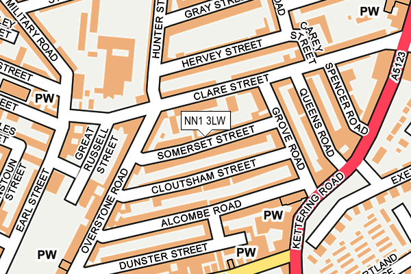 NN1 3LW map - OS OpenMap – Local (Ordnance Survey)