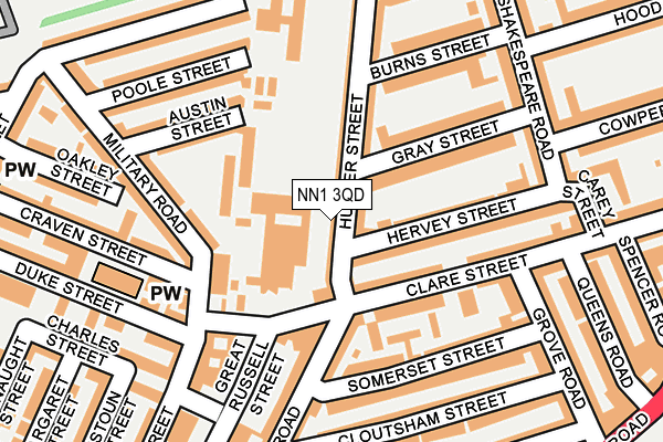 NN1 3QD map - OS OpenMap – Local (Ordnance Survey)