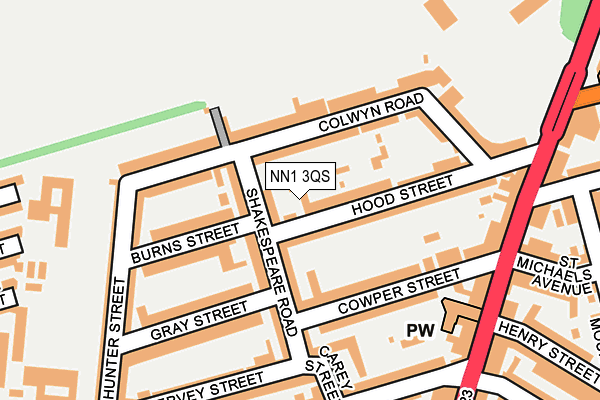 NN1 3QS map - OS OpenMap – Local (Ordnance Survey)