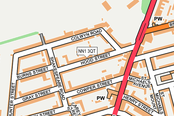 NN1 3QT map - OS OpenMap – Local (Ordnance Survey)
