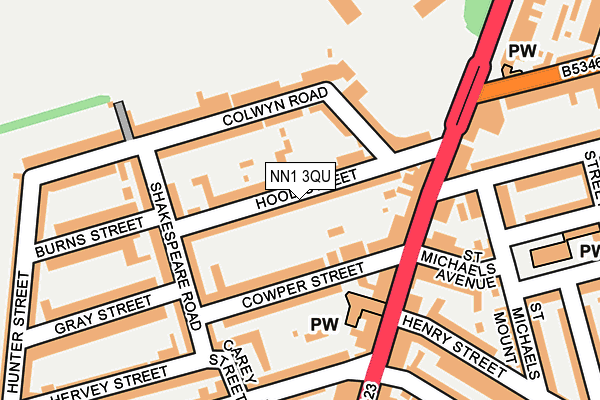 NN1 3QU map - OS OpenMap – Local (Ordnance Survey)