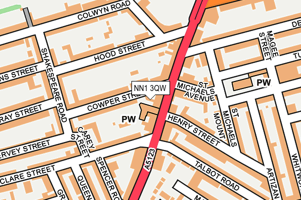 NN1 3QW map - OS OpenMap – Local (Ordnance Survey)