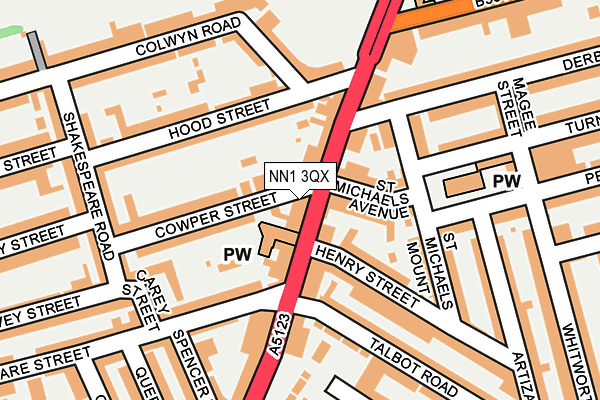 NN1 3QX map - OS OpenMap – Local (Ordnance Survey)