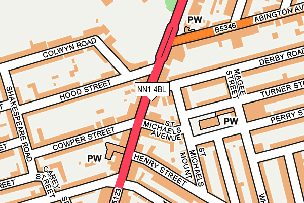 NN1 4BL map - OS OpenMap – Local (Ordnance Survey)