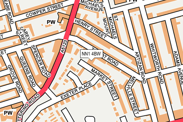 NN1 4BW map - OS OpenMap – Local (Ordnance Survey)