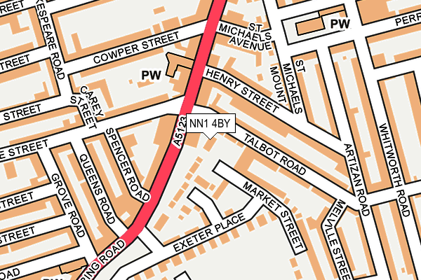 NN1 4BY map - OS OpenMap – Local (Ordnance Survey)