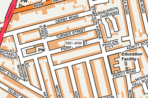 NN1 4HW map - OS OpenMap – Local (Ordnance Survey)