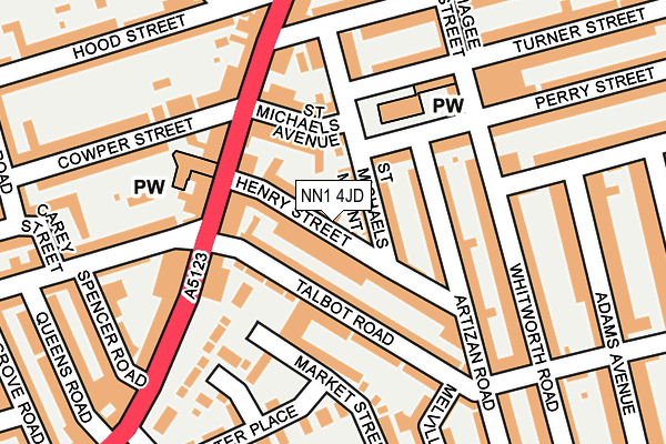 NN1 4JD map - OS OpenMap – Local (Ordnance Survey)