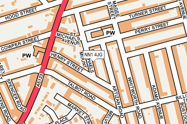 NN1 4JG map - OS OpenMap – Local (Ordnance Survey)