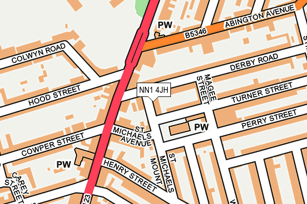 NN1 4JH map - OS OpenMap – Local (Ordnance Survey)