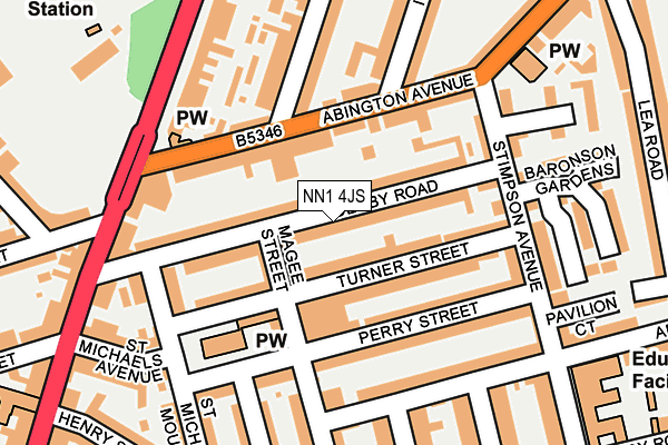NN1 4JS map - OS OpenMap – Local (Ordnance Survey)