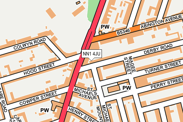 NN1 4JU map - OS OpenMap – Local (Ordnance Survey)