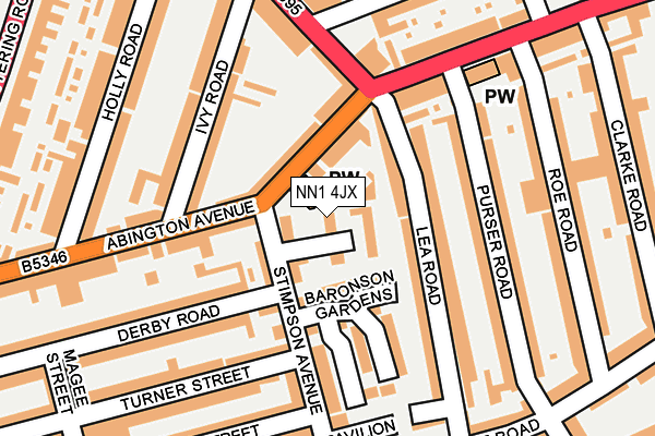 NN1 4JX map - OS OpenMap – Local (Ordnance Survey)
