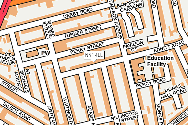 NN1 4LL map - OS OpenMap – Local (Ordnance Survey)