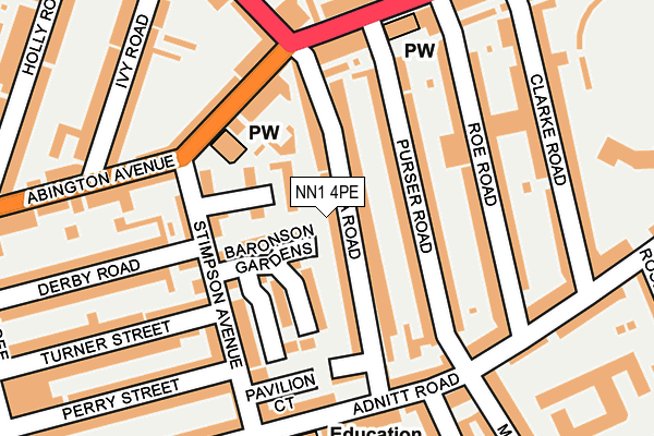 NN1 4PE map - OS OpenMap – Local (Ordnance Survey)