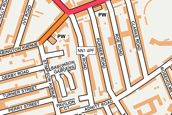 NN1 4PF map - OS OpenMap – Local (Ordnance Survey)