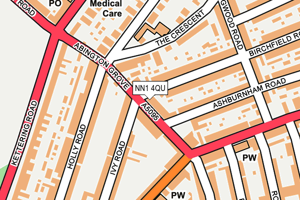 NN1 4QU map - OS OpenMap – Local (Ordnance Survey)