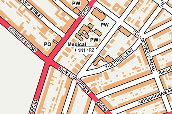 NN1 4RZ map - OS OpenMap – Local (Ordnance Survey)