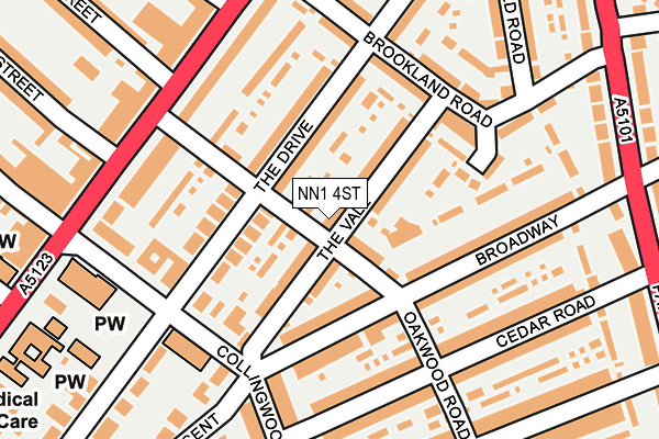 NN1 4ST map - OS OpenMap – Local (Ordnance Survey)