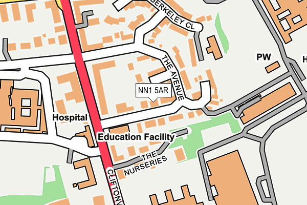 NN1 5AR map - OS OpenMap – Local (Ordnance Survey)