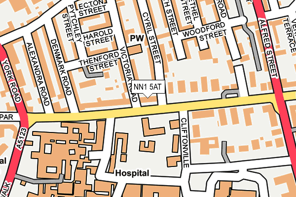 NN1 5AT map - OS OpenMap – Local (Ordnance Survey)