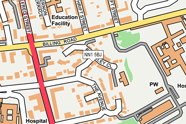 NN1 5BJ map - OS OpenMap – Local (Ordnance Survey)