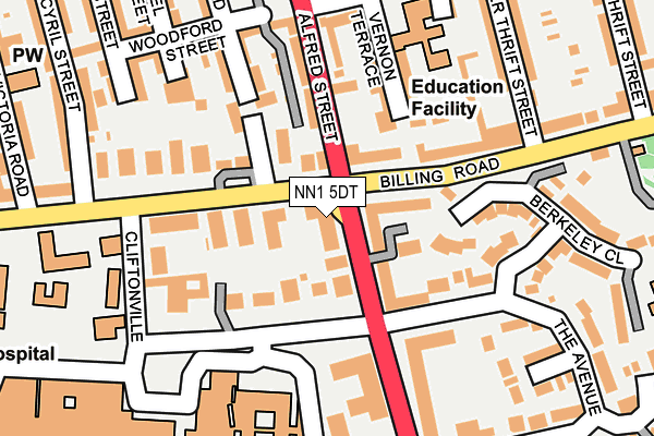 NN1 5DT map - OS OpenMap – Local (Ordnance Survey)