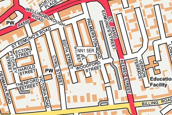 NN1 5ER map - OS OpenMap – Local (Ordnance Survey)