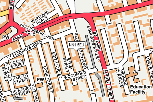 NN1 5EU map - OS OpenMap – Local (Ordnance Survey)