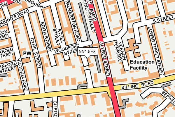 NN1 5EX map - OS OpenMap – Local (Ordnance Survey)