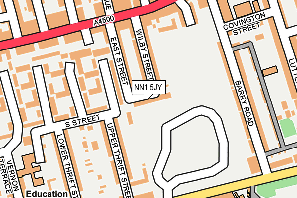 NN1 5JY map - OS OpenMap – Local (Ordnance Survey)