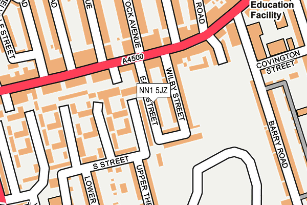 NN1 5JZ map - OS OpenMap – Local (Ordnance Survey)