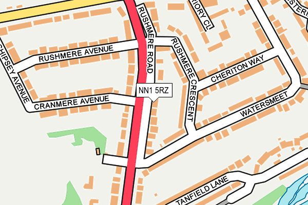 NN1 5RZ map - OS OpenMap – Local (Ordnance Survey)